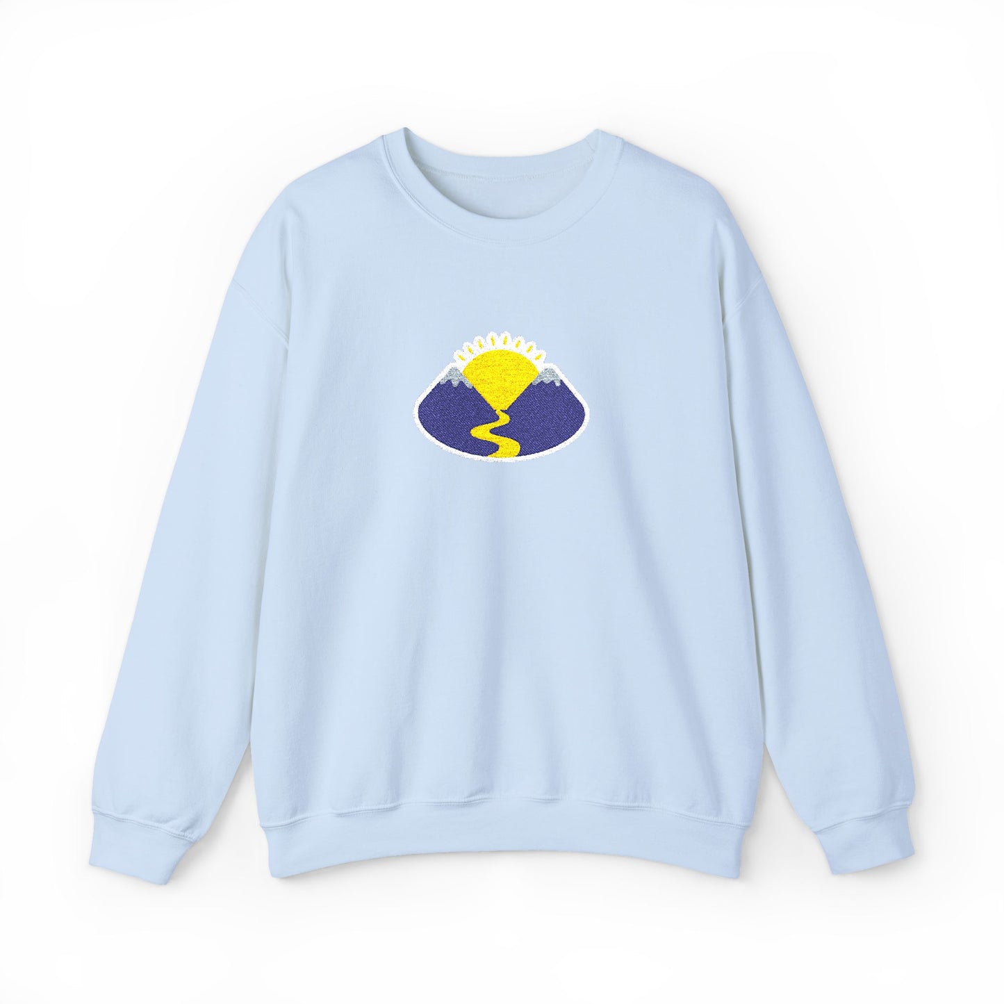 Take The Long Way Crewneck Sweatshirt — Yellow & Blue Retro Logo