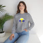 Take The Long Way Crewneck Sweatshirt — Yellow & Blue Retro Logo
