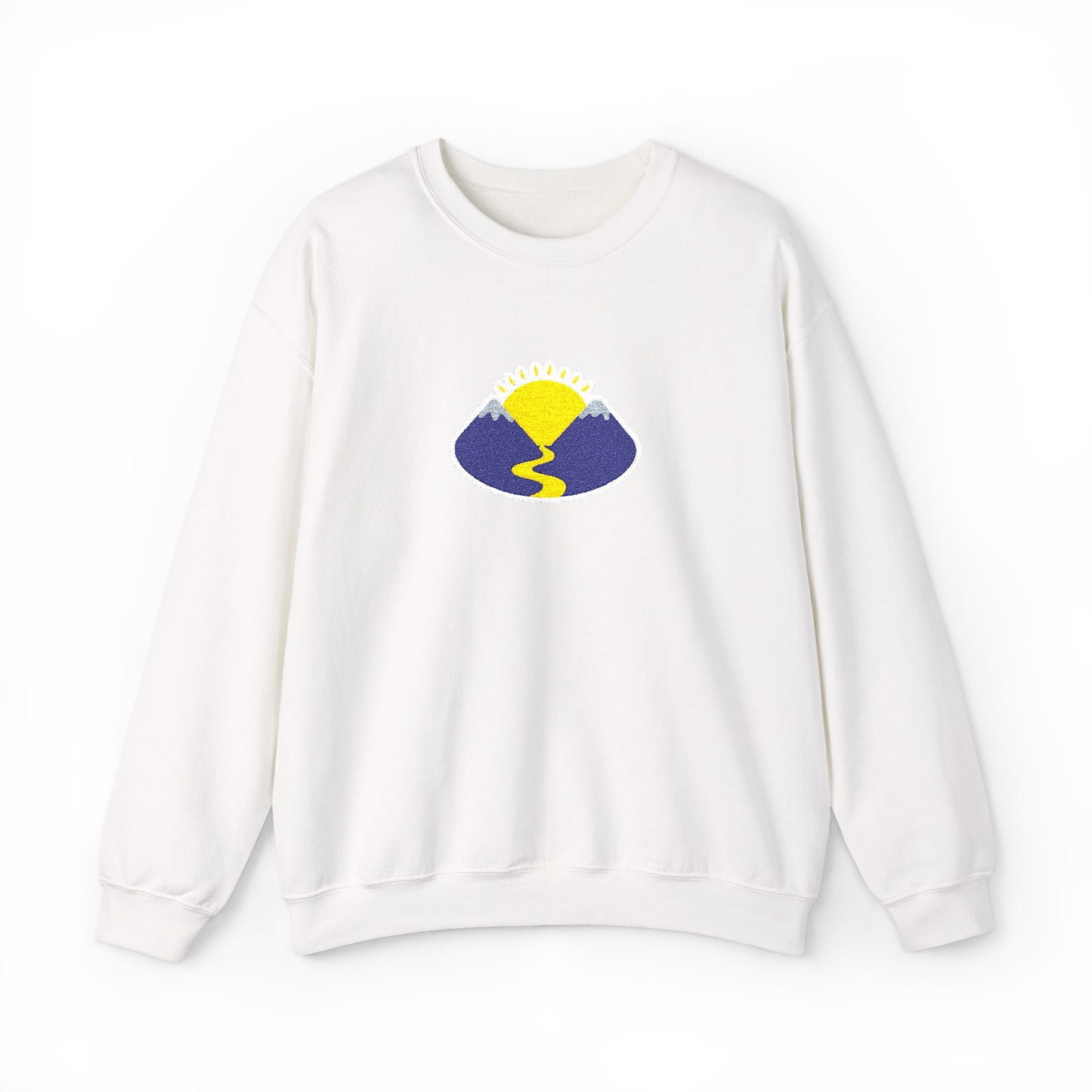 Take The Long Way Crewneck Sweatshirt — Yellow & Blue Retro Logo