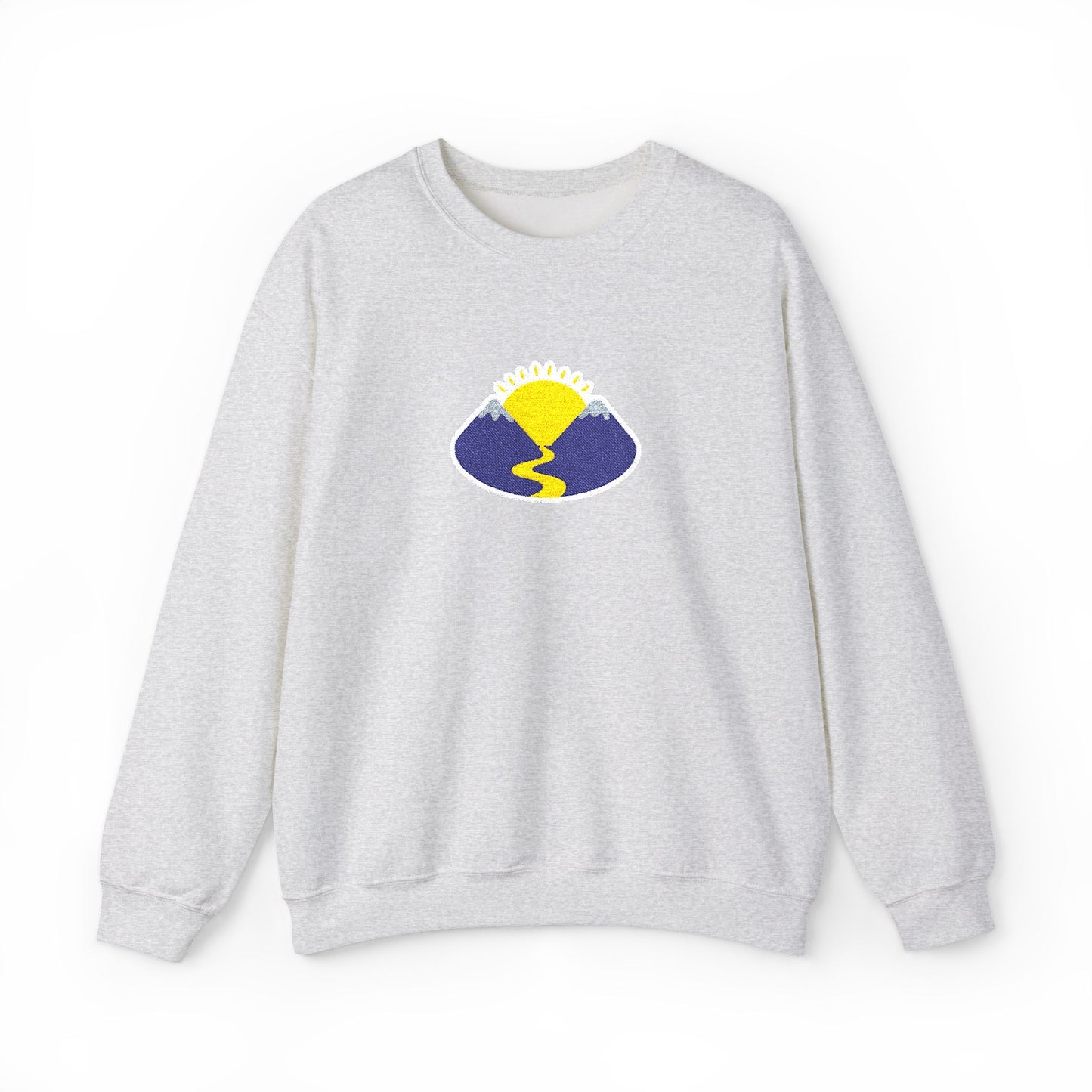 Take The Long Way Crewneck Sweatshirt — Yellow & Blue Retro Logo