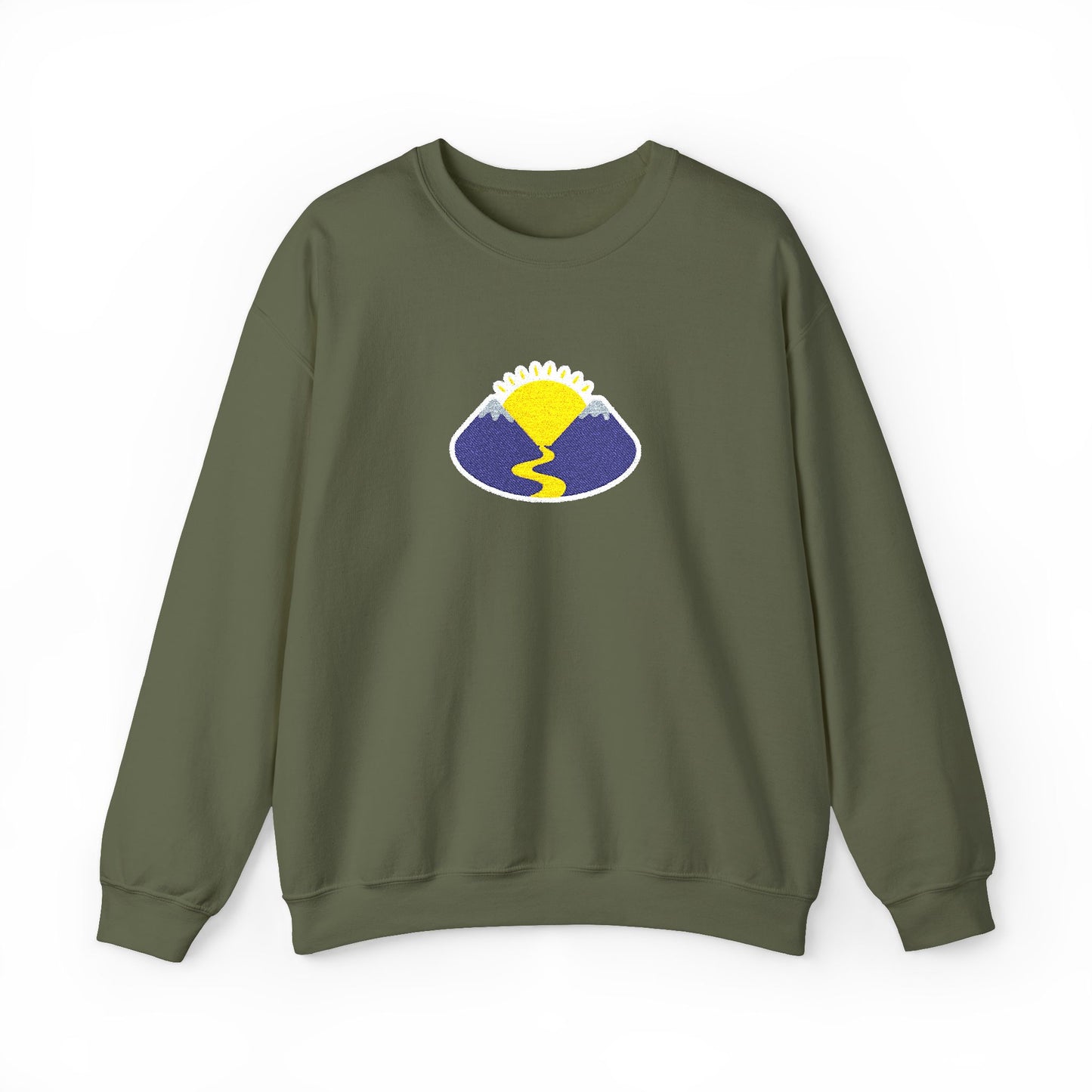 Take The Long Way Crewneck Sweatshirt — Yellow & Blue Retro Logo