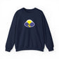 Take The Long Way Crewneck Sweatshirt — Yellow & Blue Retro Logo