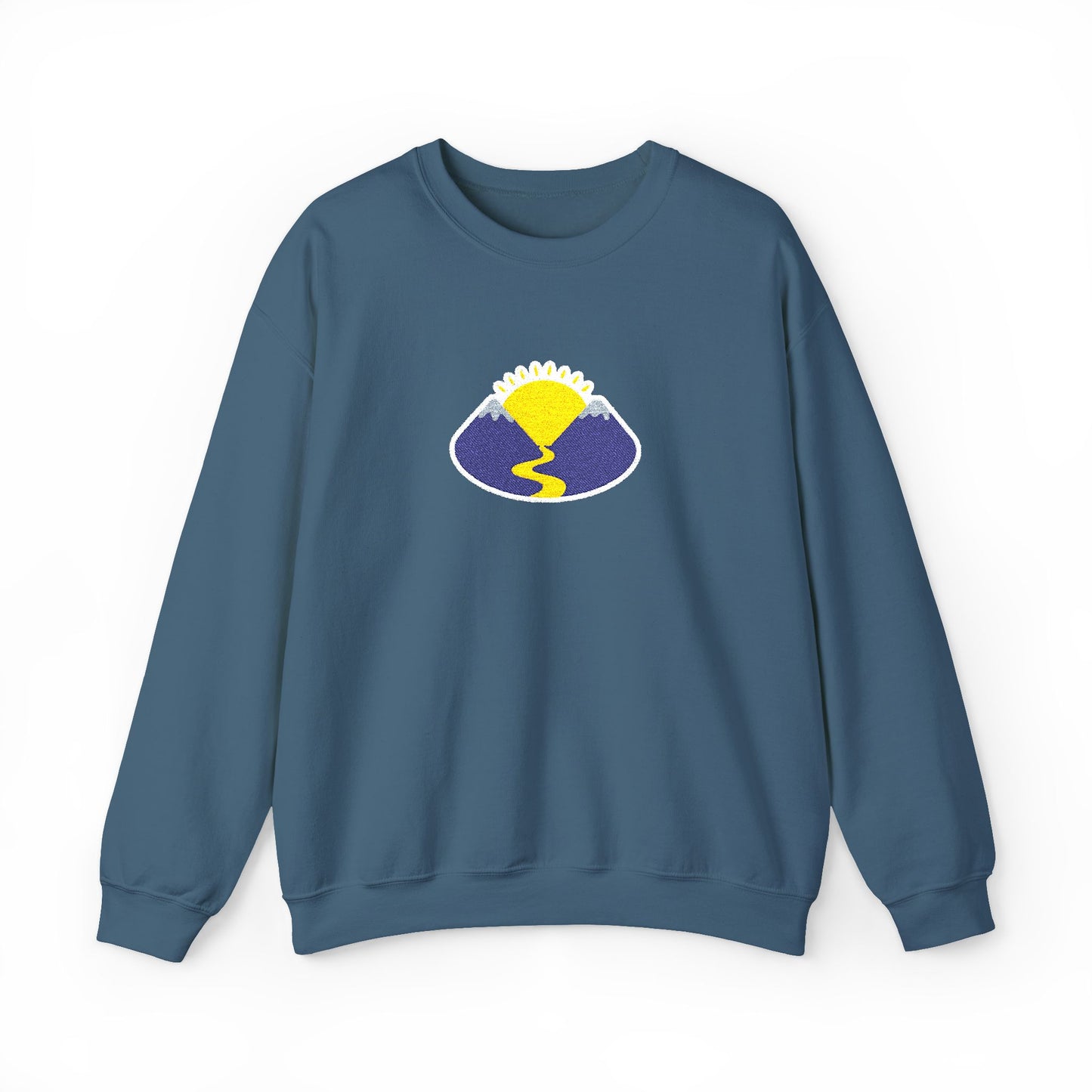 Take The Long Way Crewneck Sweatshirt — Yellow & Blue Retro Logo