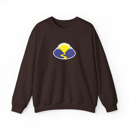 Take The Long Way Crewneck Sweatshirt — Yellow & Blue Retro Logo