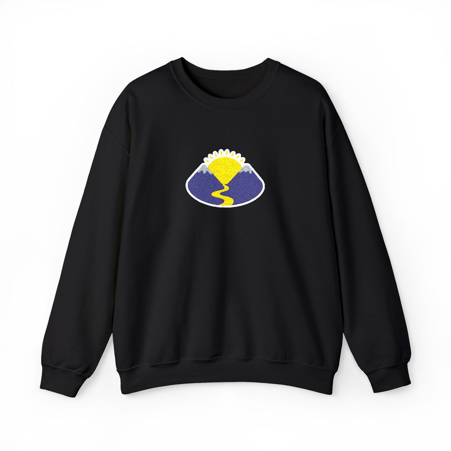 Take The Long Way Crewneck Sweatshirt — Yellow & Blue Retro Logo