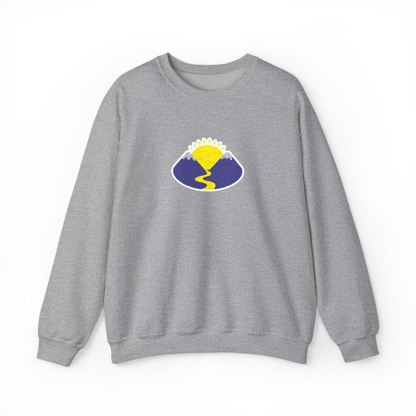 Take The Long Way Crewneck Sweatshirt — Yellow & Blue Retro Logo