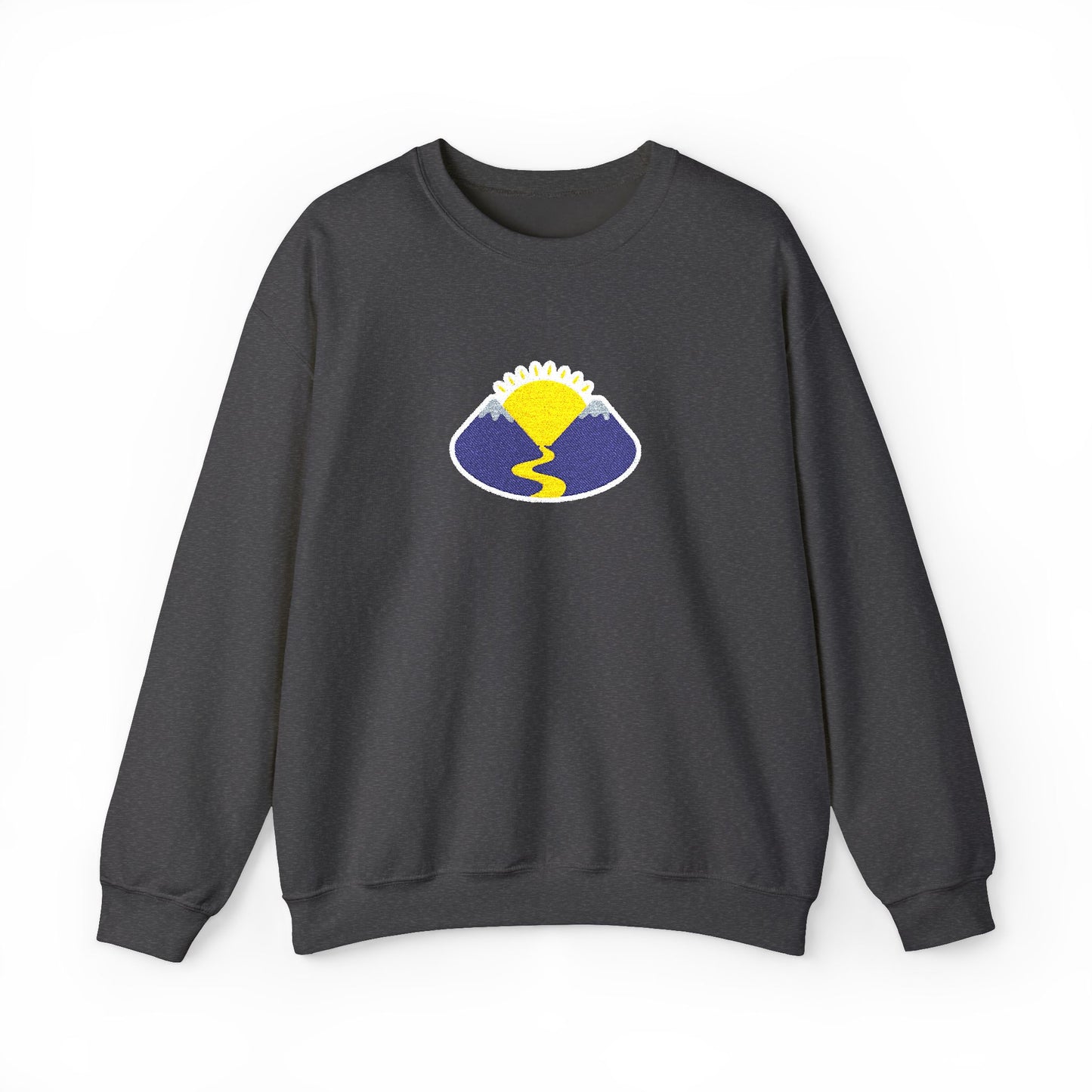 Take The Long Way Crewneck Sweatshirt — Yellow & Blue Retro Logo
