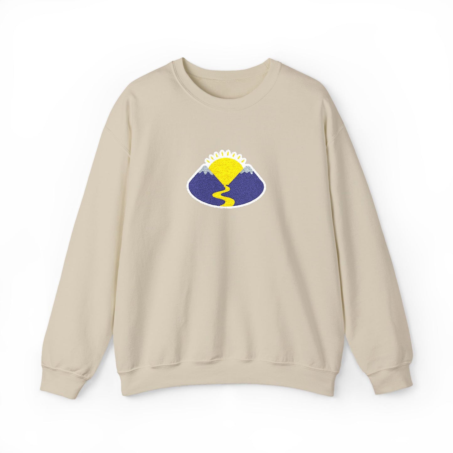 Take The Long Way Crewneck Sweatshirt — Yellow & Blue Retro Logo