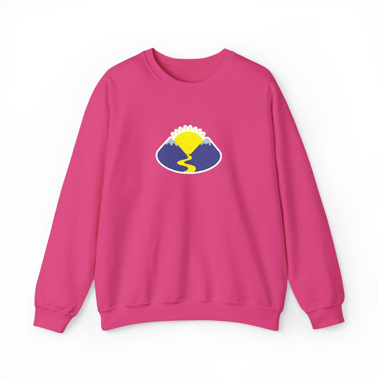 Take The Long Way Crewneck Sweatshirt — Yellow & Blue Retro Logo